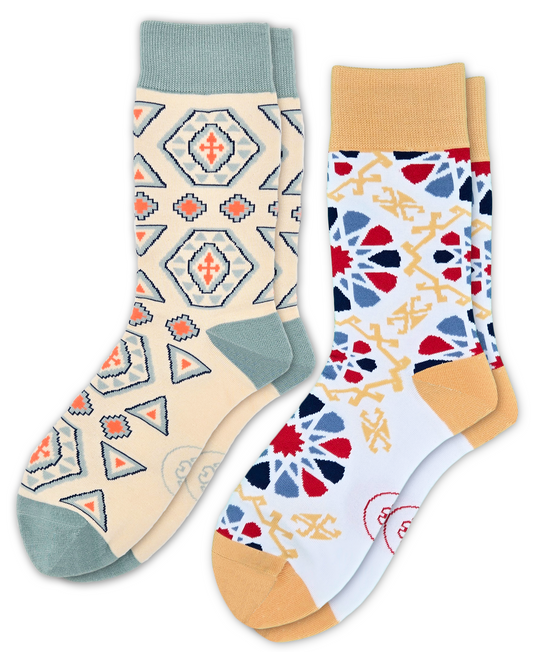Lote de 2 pares de calcetines de algodón de diseño - Pakhlava y Shebeke