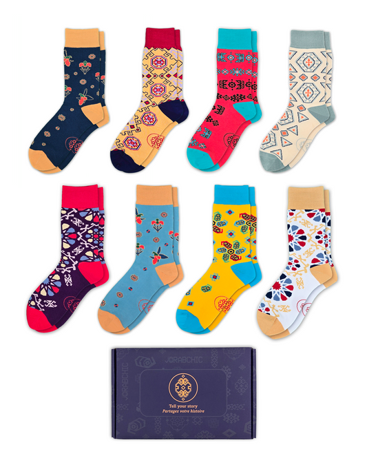 2-Pack Mix and Match Gift Box - Designer Cotton Statement Socks