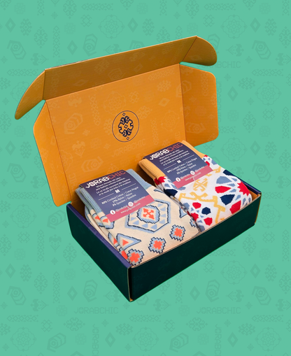 2-Pack Designer Cotton Socks Gift Box Bundle – Pakhlava & Shebeke