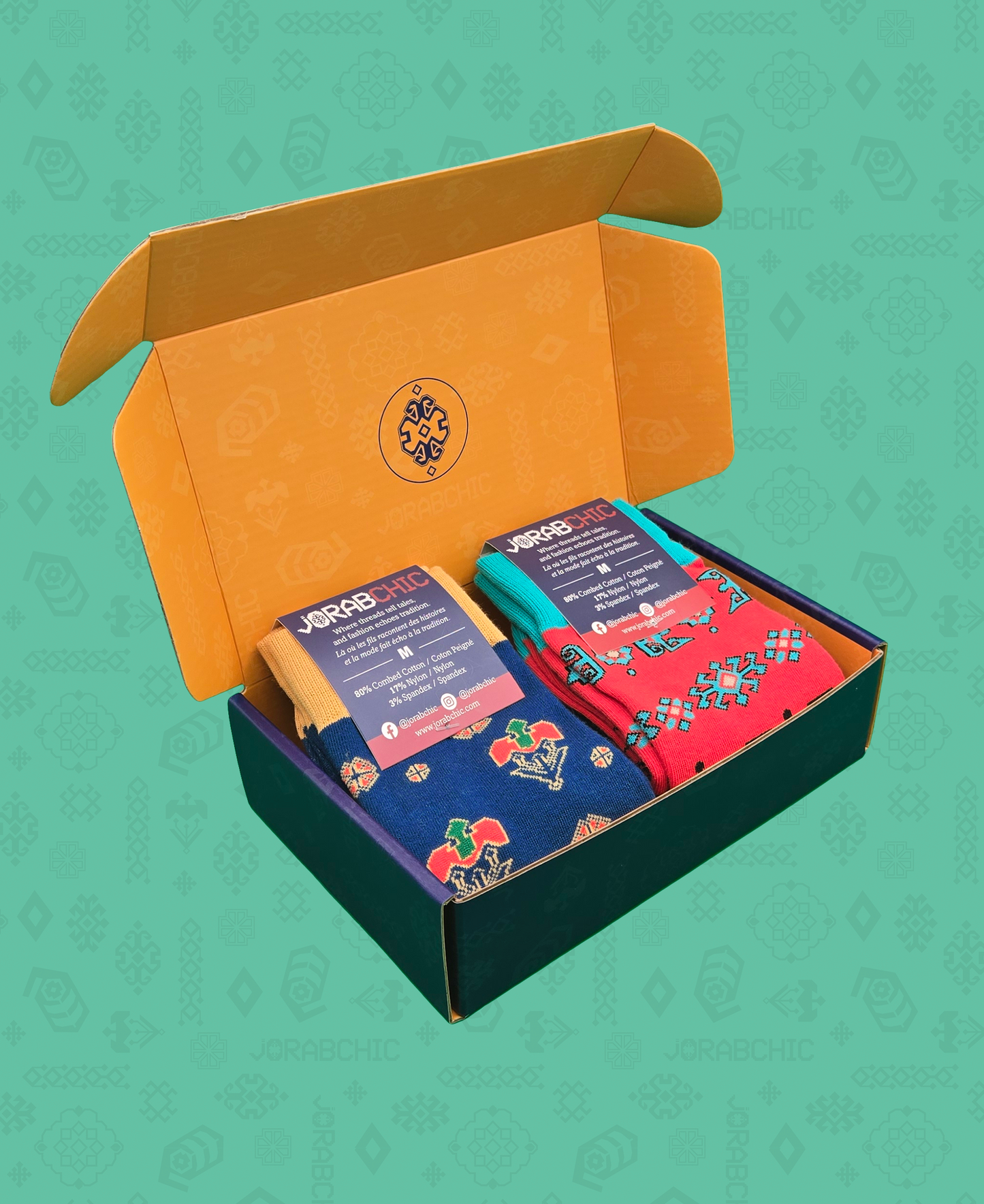 2-Pack Designer Cotton Socks Gift Box Bundle – Karabakh & Alov