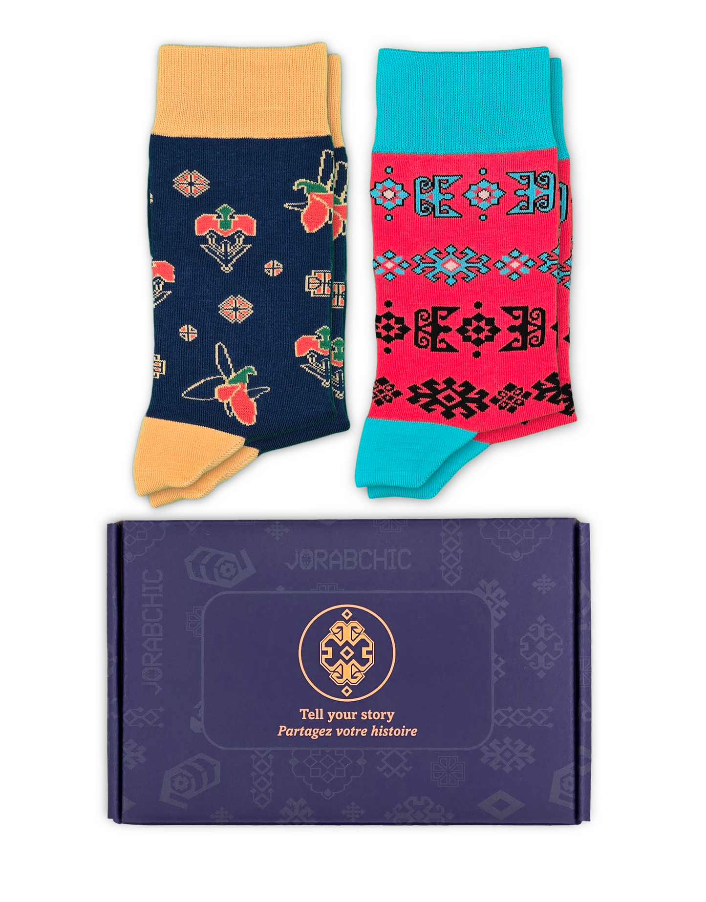 2-Pack Designer Cotton Socks Gift Box Bundle – Karabakh & Alov