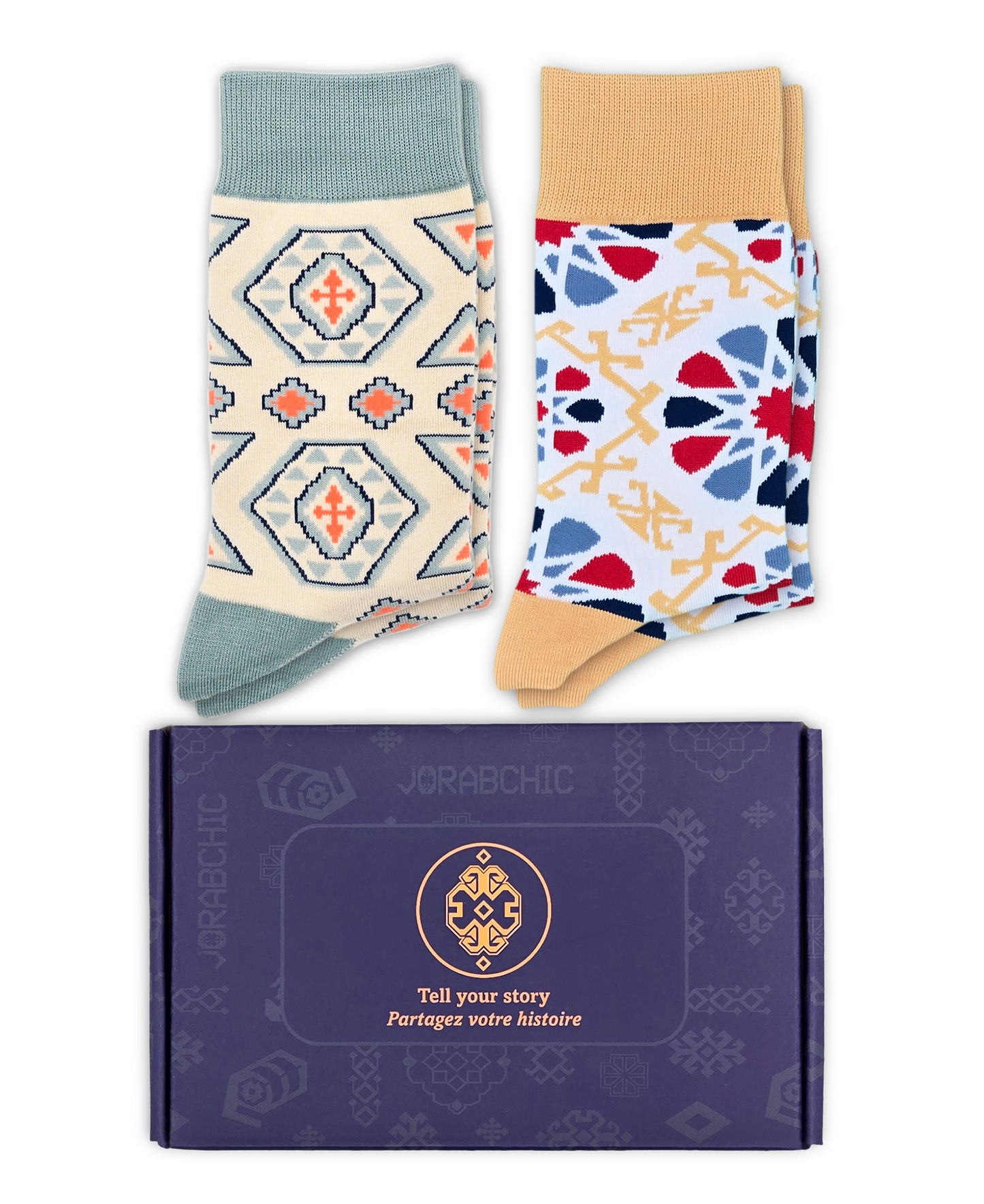 2-Pack Designer Cotton Socks Gift Box Bundle – Pakhlava & Shebeke