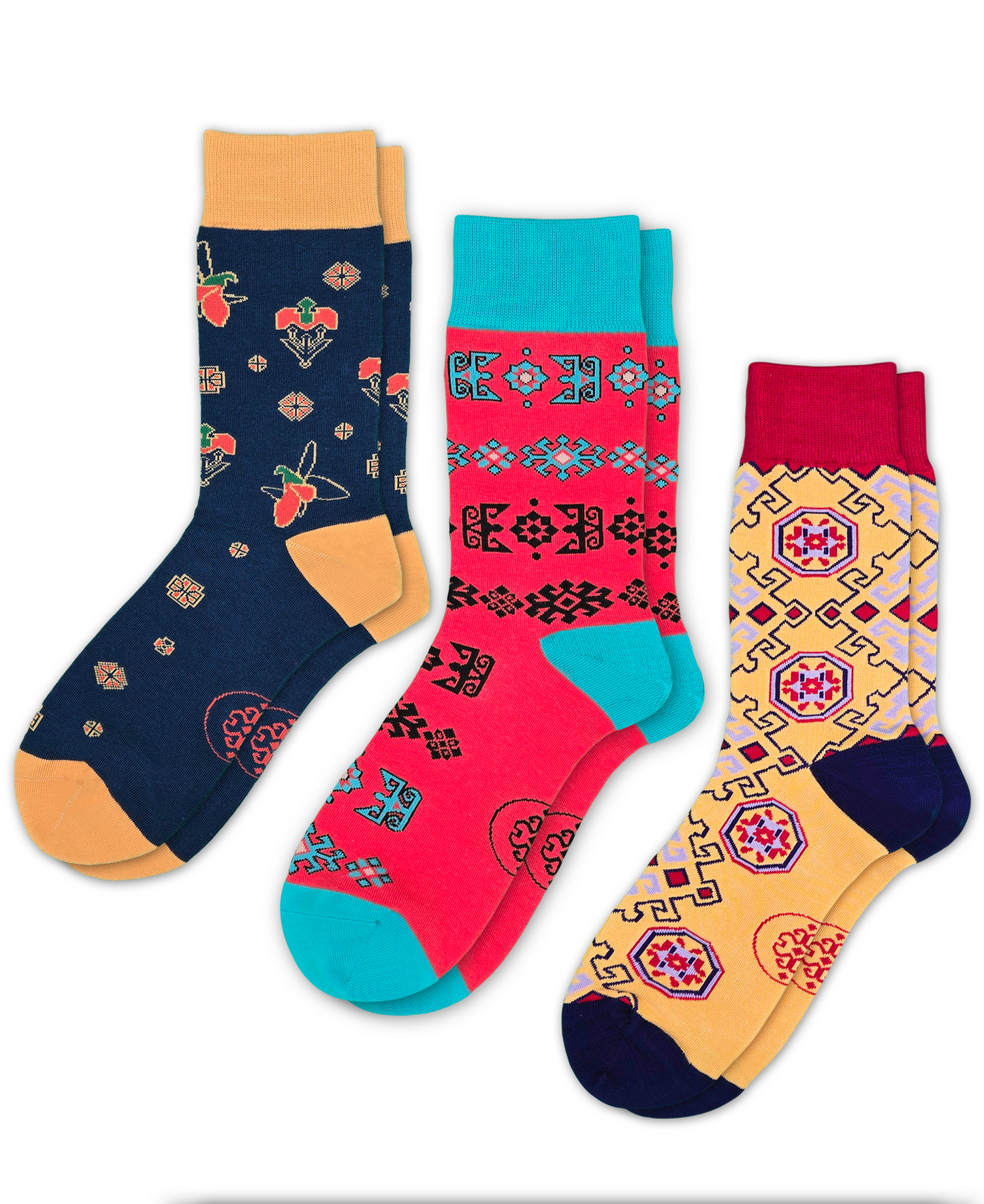 3-Pack Designer Cotton Sock Bundle - Karabakh, Alov & Nar