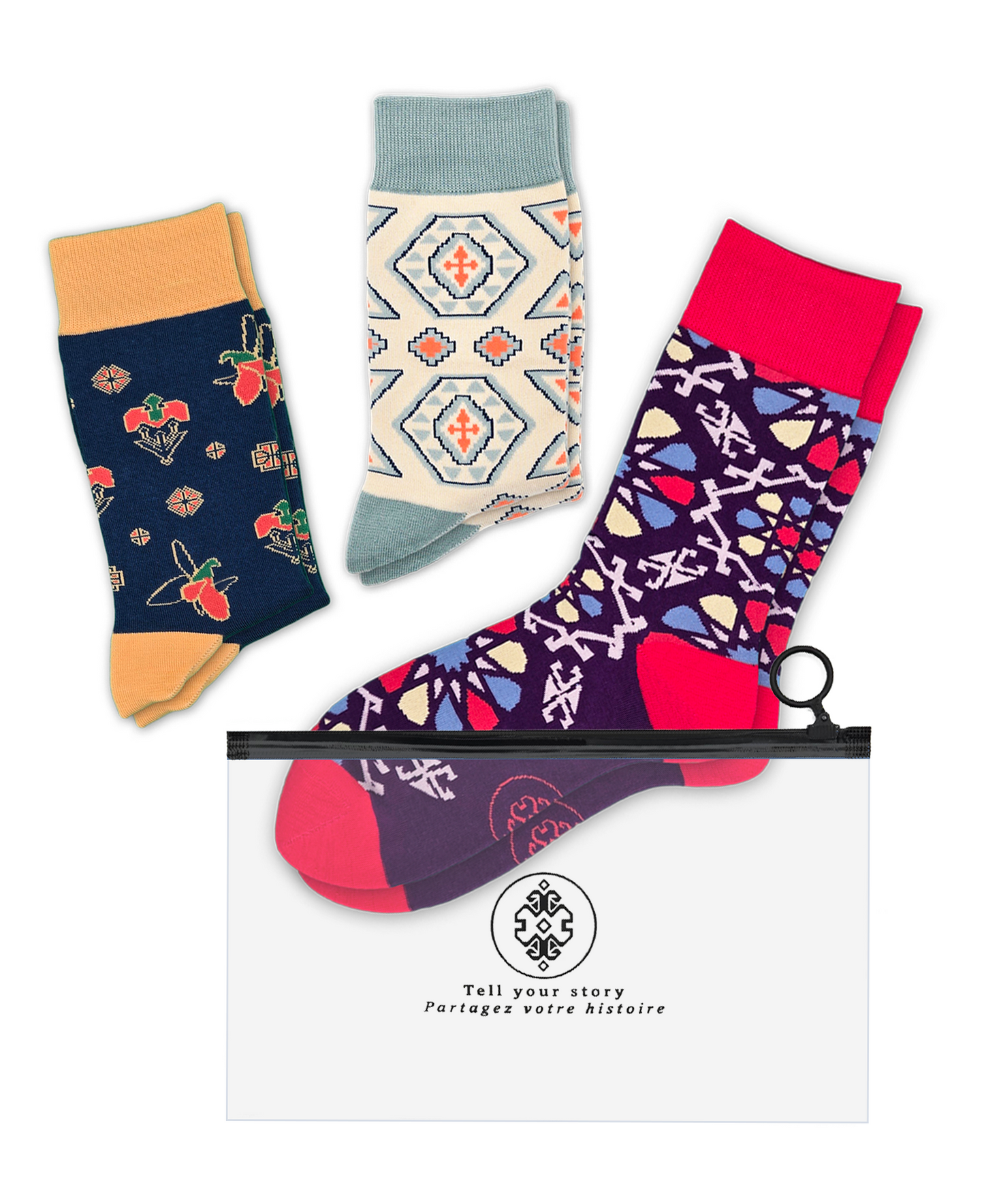 3-Pack Designer Cotton Sock Bundle - Karabakh, Pakhlava & Shebeke