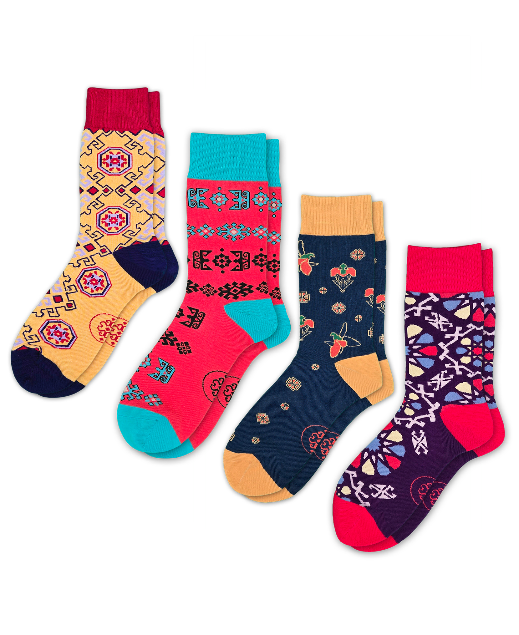 4-Pack Designer Cotton Sock Bundle – Nar, Alov, Karabakh & Shebeke