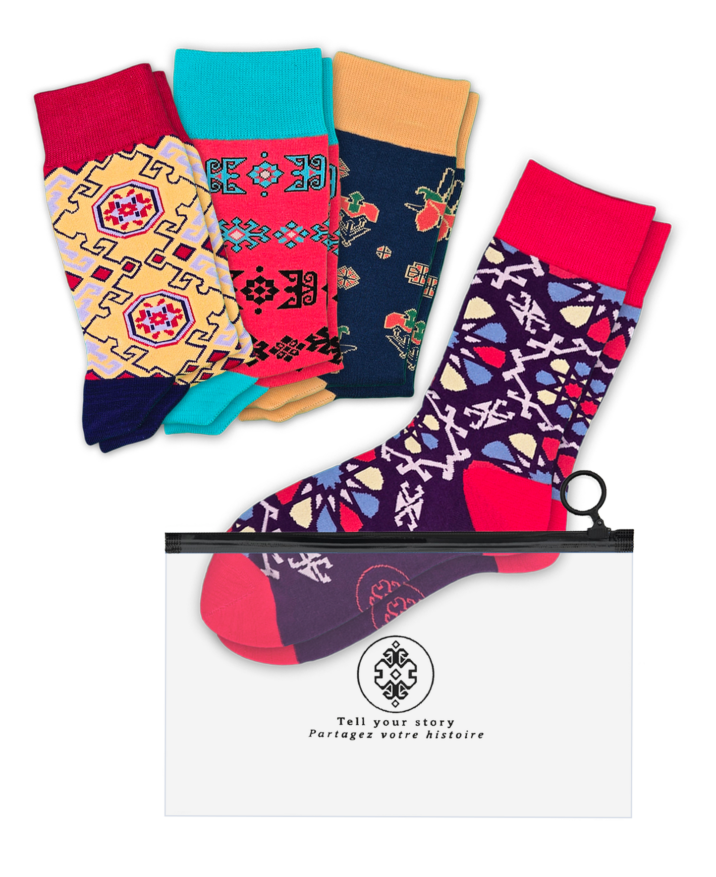 4-Pack Designer Cotton Sock Bundle – Nar, Alov, Karabakh & Shebeke