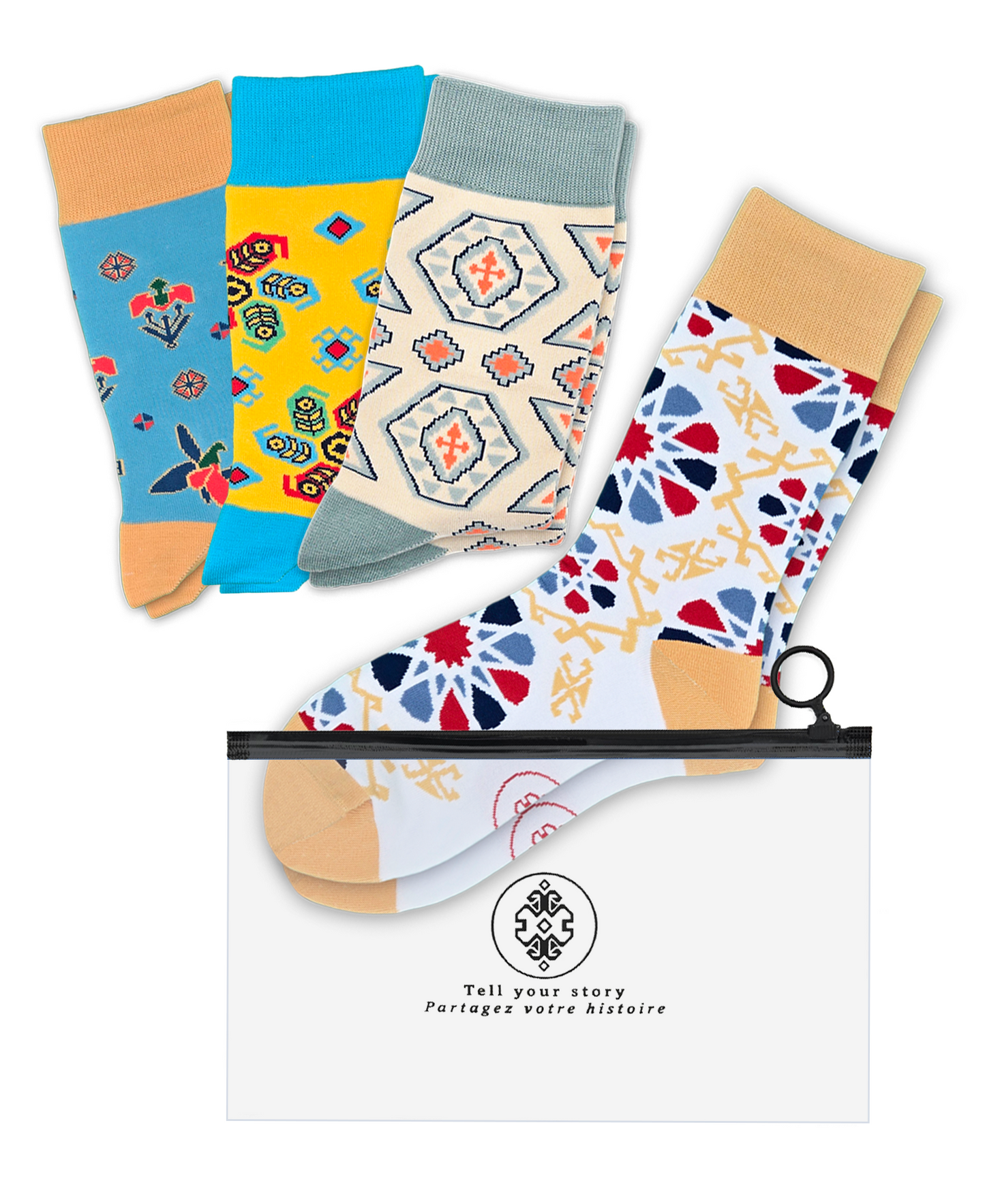 4-Pack Designer Cotton Sock Bundle – Buta, Karabakh, Shebeke and Pakhlava