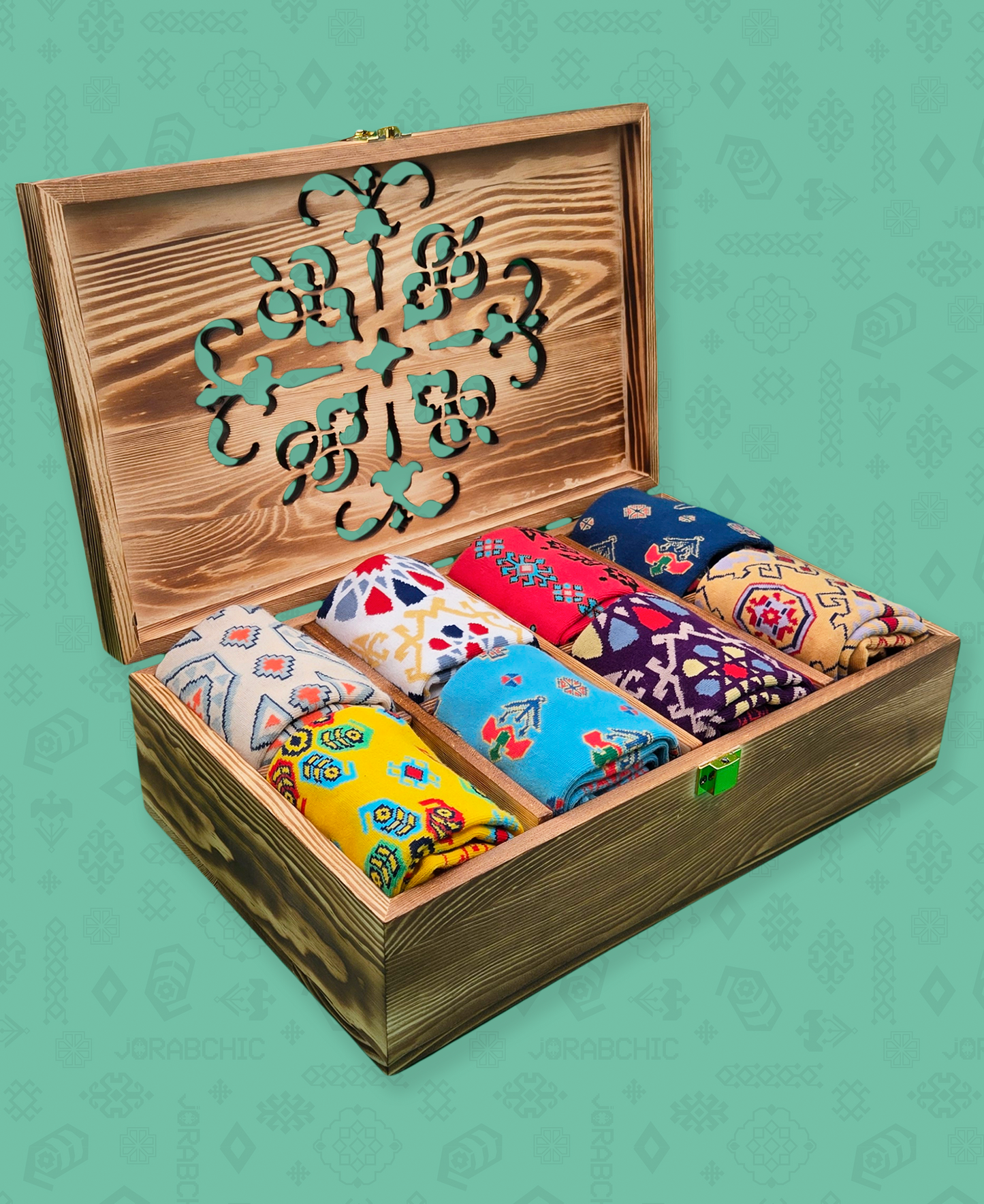 8-Pack Designer Cotton Socks - Heritage Gift Box Bundle