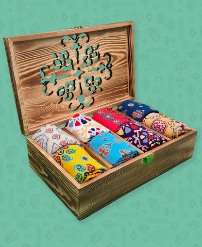 8-Pack Designer Cotton Socks - Heritage Gift Box Bundle