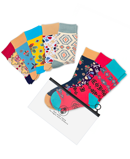 8-Pack Designer Cotton Socks - Heritage Bundle