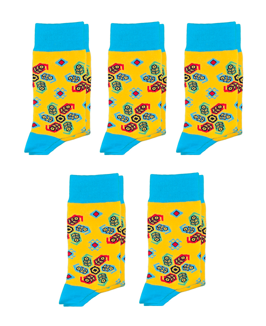 Buta - 5-Pack Groomsmen Designer Cotton Sock Set