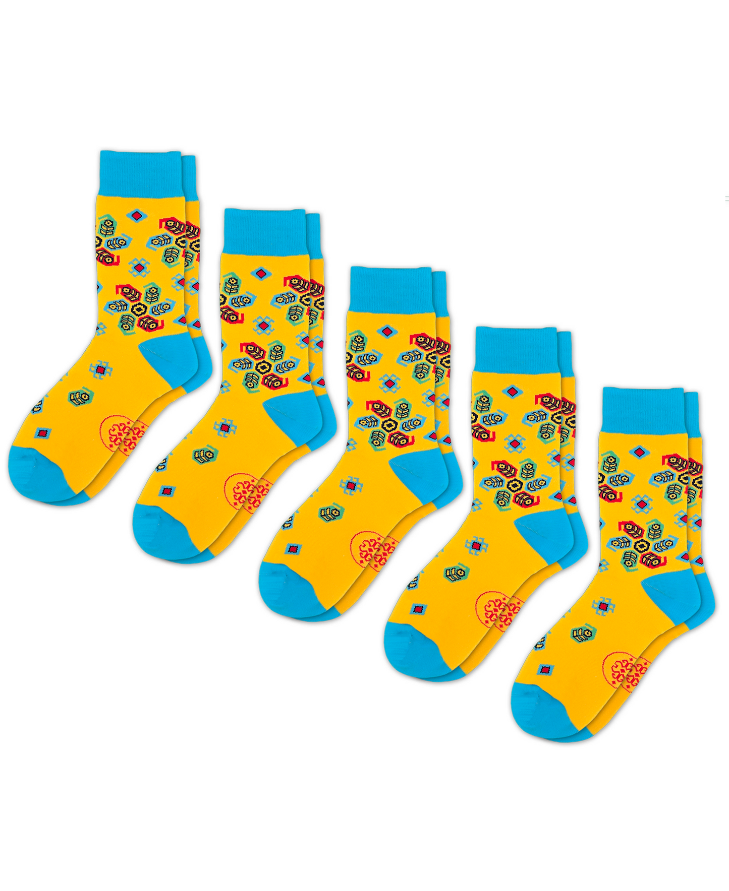 Buta - 5-Pack Groomsmen Designer Cotton Sock Set