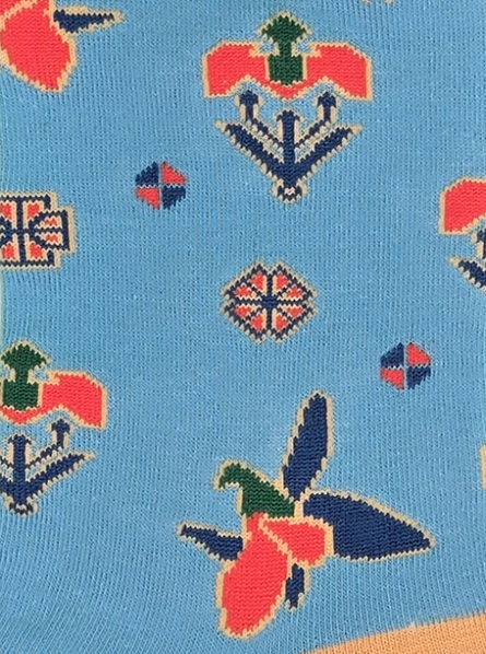 Karabakh Blue – Designer Cotton Socks Inspired by the Khari Bulbul Flower. A Testament to Love and Transformation.