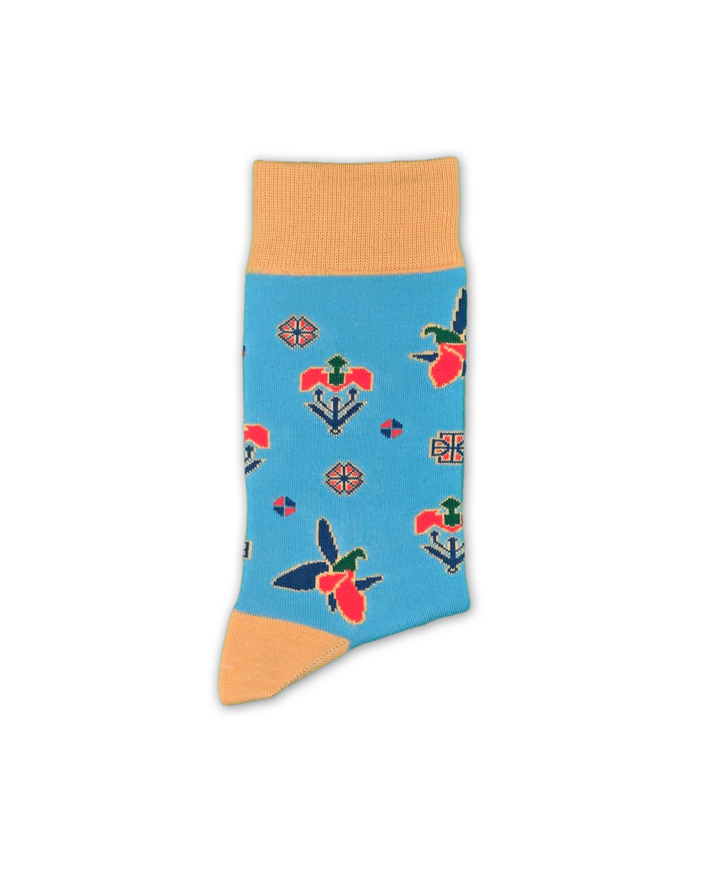 Karabakh Blue – Designer Cotton Socks Inspired by the Khari Bulbul Flower. A Testament to Love and Transformation.