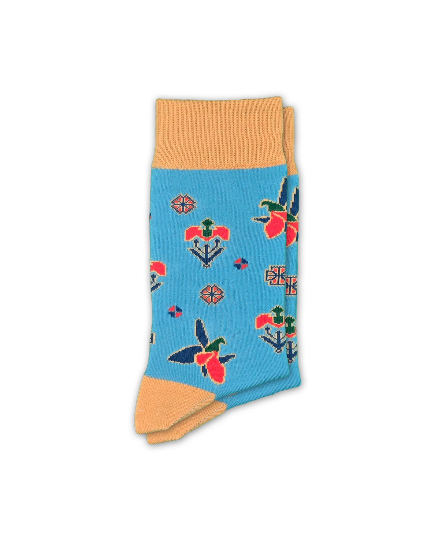 Karabakh Blue – Designer Cotton Socks Inspired by the Khari Bulbul Flower. A Testament to Love and Transformation. - JorabChic Socks and Accessories