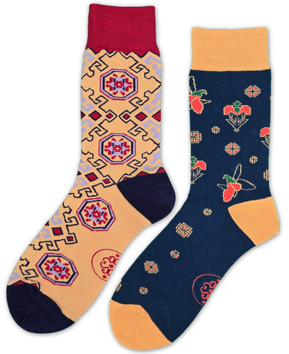 Khazar Bundle - Designer Cotton Socks. Refined elegance with a touch of contrast.