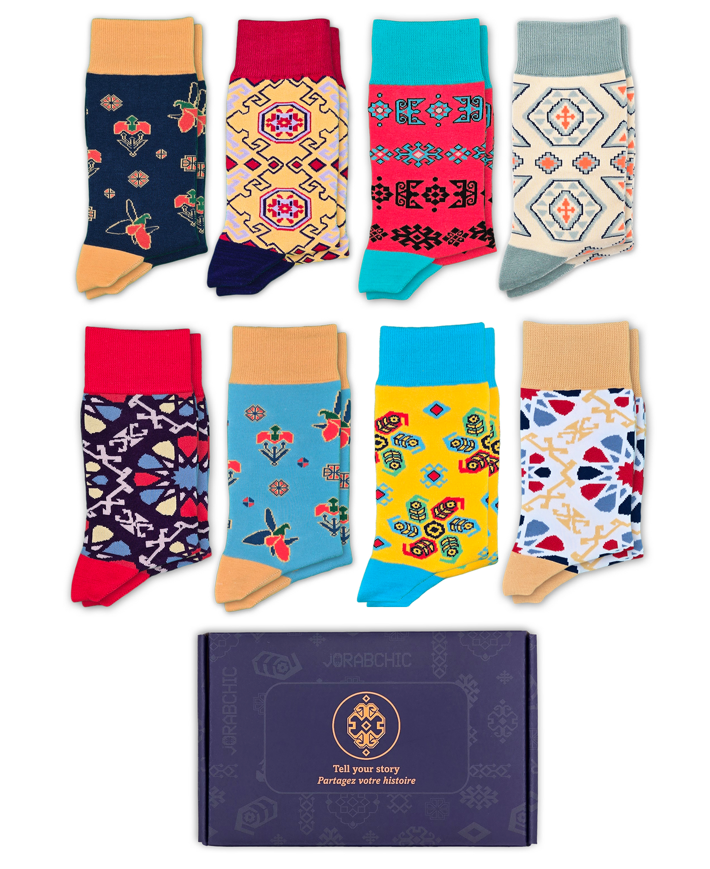 2-Pack Mix and Match Gift Box - Designer Cotton Statement Socks