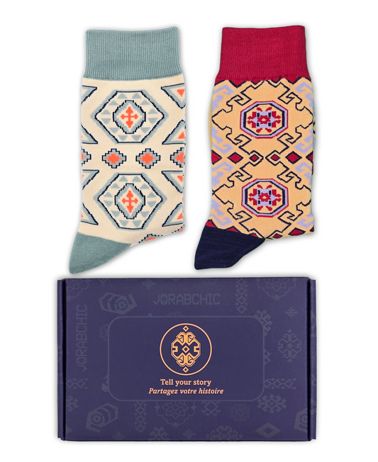 Gift Box Sadaqat Bundle - Designer Cotton Socks. A harmony of tradition and style.